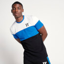 Men's Triple Panel Cut And Sew Rib Panel T-Shirt Skydiver Blue/Black/White