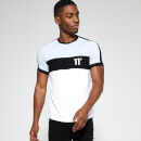 Men's Cut And Sew Triple Panel Taped T-Shirt Muscle Fit – Powder Blue/White/Black