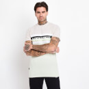 Camiseta con Paneles y Detalle de Ribete - Crudo / Verde Fog / Blanco