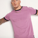 Men's Taped Ringer Embossed Graphic T-Shirt Muscle Fit – Berry Mist