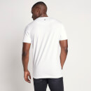 Men's Roll Sleeve Applique Logo T-Shirt Muscle Fit – White/Blue