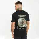 Men's Linear Globe Graphic T-Shirt - Black/White/Limeaide
