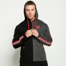 Colour Block Pull Over Hoodie – Black/Anthracite Marl