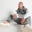 11 Degrees Colour Block Pullover Hoodie – White / Charcoal Marl