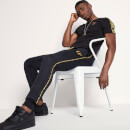 Taped Poly Track Pants – Black/Gold