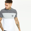 11 Degrees Cut And Sew Muscle Fit T-Shirt – White / Silver / Black