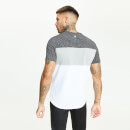 Camiseta Entallada con Paneles - Blanco / Plata / Negro