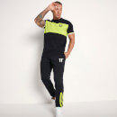 11 Degrees Cut And Sew Rib Muscle Fit T-Shirt – Black / Limeade