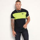 11 Degrees Cut And Sew Rib Muscle Fit T-Shirt – Black / Limeade