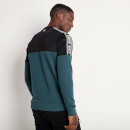 Mixed Fabric Taped Sweatshirt - Darkest Spruce Green/Black/
