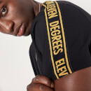 Camiseta con Bloque de Color y Cinta - Negro / Dorado