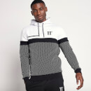 Men's Colour Block Pullover Hoodie - Black/White