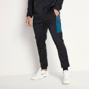 11 Degrees Men's Cut And Sew Poly Track Pants - Black/Midnight Blue