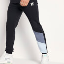 Diagonal Cut And Sew Joggers Skinny Fit - Black/Twister Grey