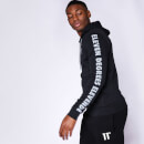 Men's Contrast Print Pullover Hoodie - Black/Charcoal