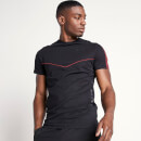 Men's Cut And Sew Contrast Sleeve T-Shirt - Black/Burgundy