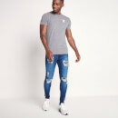 Men's Sustainable Distressed Jeans Skinny Fit - Indigo Wash