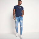 11 Degrees Sustainable Distressed Jeans Skinny Fit – Mid Blue Wash