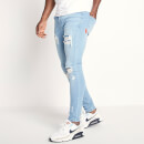 Men's Sustainable Distressed Jeans Skinny Fit - Light Wash