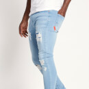 Men's Sustainable Distressed Jeans Skinny Fit – Light Wash