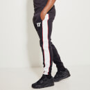 Men's Colour Block Piped Joggers Regular Fit - Black/White/Goji Berry Red