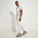 Men's Colour Block Piped Joggers Regular Fit - Vapour Grey/Peach Blush/White