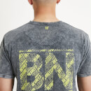 Camiseta Holgada Ben Nicky - Negro Acid Wash / Verde Lima