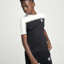 Camiseta con Paneles y Cinta - Negro / Blanco