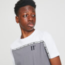 Cut And Sew Taped T-Shirt – Shadow Grey/White