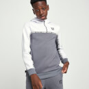 Cut and Sew Taped Pullover Hoodie – Shadow Grey / White