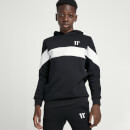Junior Cut and Sew Panel Pullover Hoodie - Black/White