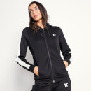 Women's Panel Poly Track Top With Hood – Black
