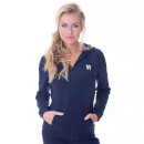 Women's Panel Poly Track Top With Hood - Navy
