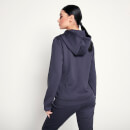 Women's Core Poly Track Top With Hood - Navy