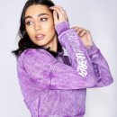 Women's Cropped Acid Wash Pullover Hoodie – Purple Opulence