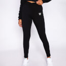 Women's Back Leg Print Leggings - Black
