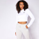 11 Degrees Womens Core Cropped Hoodie – White
