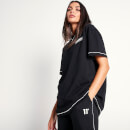 Women's Cover Stitch Oversized T-Shirt Black/White