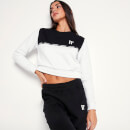 Sudadera con Paneles Corta - Blanco / Negro