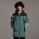 Black Eagle Wadded Fabric Mix Coat - Deep Green