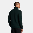 Knitted RIB Zip Through Cardigan - Dark Green