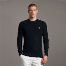 Glitch Pattern Crew Neck Jumper - Dark Navy