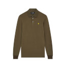 Men's Long Sleeve Brushed Collar Polo Shirt - Olive