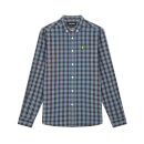 Men's Check Poplin Shirt - Slate Blue/Dark Navy