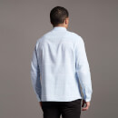 Cotton Linen Stripe Shirt - Light Blue