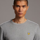 Men's Crew Neck with Contrast Piping - Mid Grey Marl