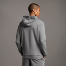 Men's Hoodie with Contrast Piping - Mid Grey Marl