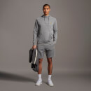 Men's Hoodie with Contrast Piping - Mid Grey Marl