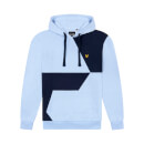 Contrast Cut and Sew Hoodie - Fresh Blue/ Navy