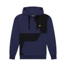 Contrast Cut and Sew Hoodie - Navy/ Jet Black
